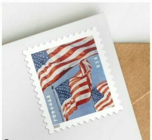 1 Roll of 100 Stamps USPS Forever Stamps U.S. Flag + Roll Dispenser Holder  Case